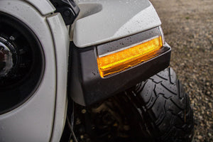 2018-2025+ Jeep Wrangler Gladiator JL JT Smoked LED DRL + Turn Signal Fender Lights - AutoLEDTech.com