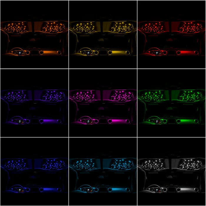 2018-2026+ Jeep Wrangler JL Gladiator JT RGB Starlight Headliner - AutoLEDTech.com