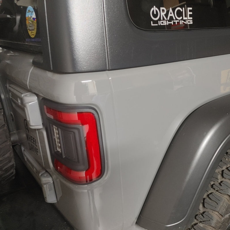 2018-2026+ Jeep Wrangler JL Red Smoked LED Flush Mount Tail Lights - AutoLEDTech.com
