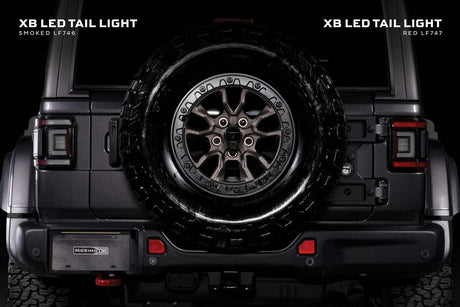2018-2026+ Jeep Wrangler JL Red Smoked XB LED Tail Lights - AutoLEDTech.com