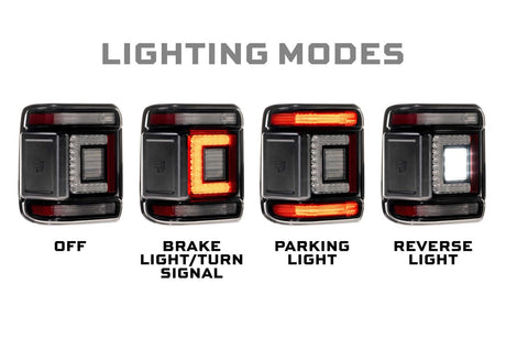 2018-2026+ Jeep Wrangler JL Red Smoked XB LED Tail Lights - AutoLEDTech.com