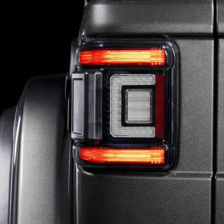 2018-2026+ Jeep Wrangler JL Red Smoked XB LED Tail Lights - AutoLEDTech.com