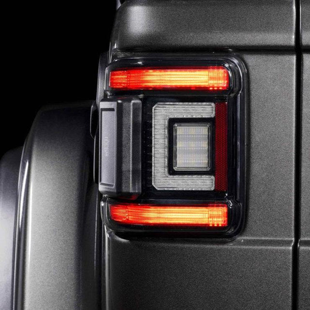 2018-2026+ Jeep Wrangler JL Red Smoked XB LED Tail Lights - AutoLEDTech.com