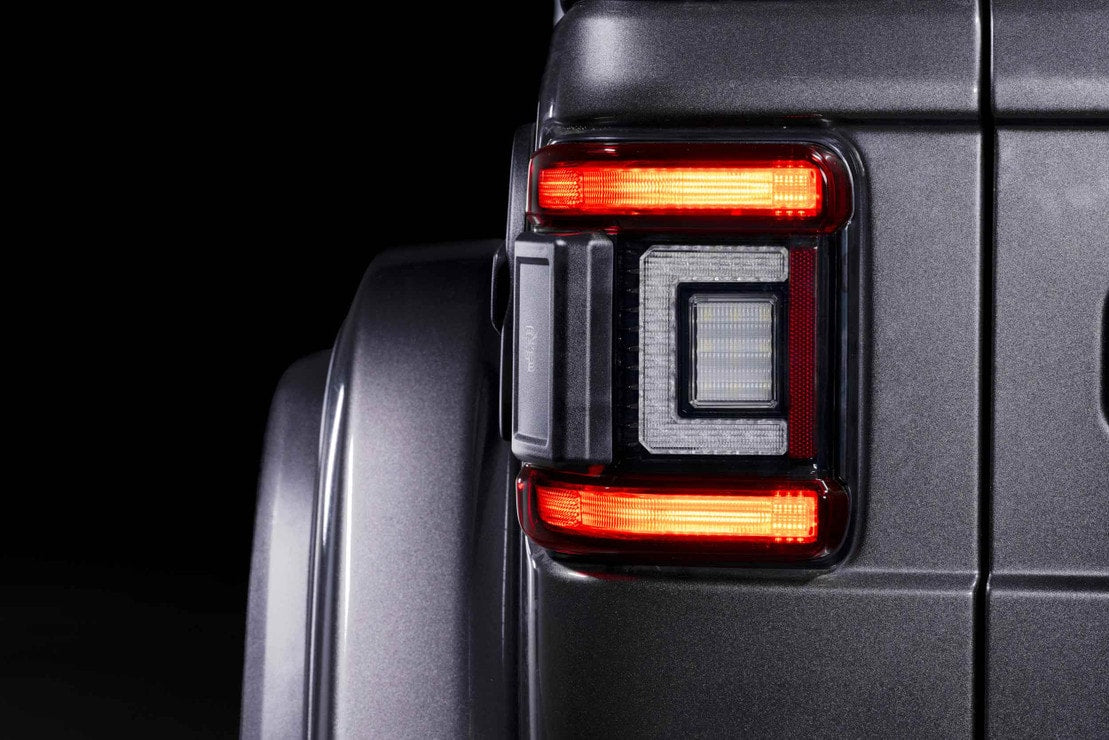 2018-2026+ Jeep Wrangler JL Red Smoked XB LED Tail Lights - AutoLEDTech.com