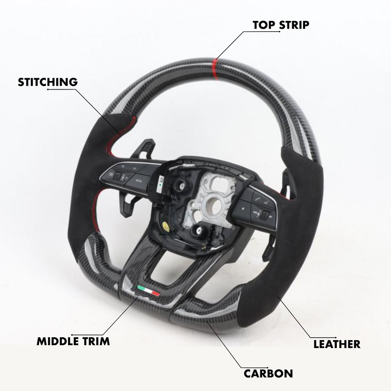 2018-2026+ Lamborghini Urus Custom Carbon Fiber Steering Wheel - AutoLEDTech.com