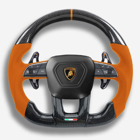 2018-2026+ Lamborghini Urus Custom Carbon Fiber Steering Wheel - AutoLEDTech.com