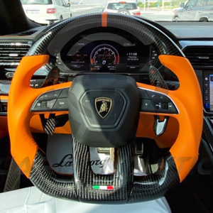 2018-2026+ Lamborghini Urus Custom Carbon Fiber Steering Wheel - AutoLEDTech.com