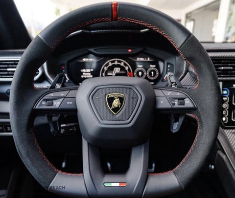 2018-2026+ Lamborghini Urus Custom Carbon Fiber Steering Wheel - AutoLEDTech.com