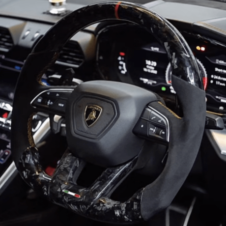 2018-2026+ Lamborghini Urus Custom Carbon Fiber Steering Wheel - AutoLEDTech.com