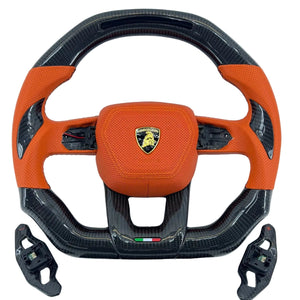 2018-2026+ Lamborghini Urus Custom Carbon Fiber Steering Wheel - AutoLEDTech.com