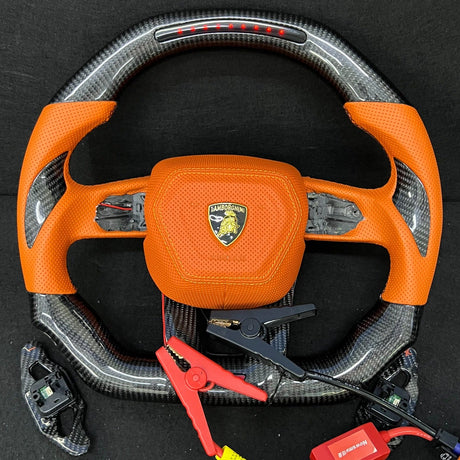 2018-2026+ Lamborghini Urus Custom Carbon Fiber Steering Wheel - AutoLEDTech.com