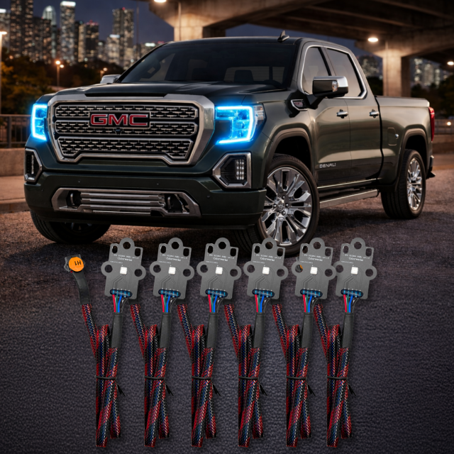 2019-2022 GMC Sierra 1500 RGBW Color Changing LED DRL Boards - AutoLEDTech.com