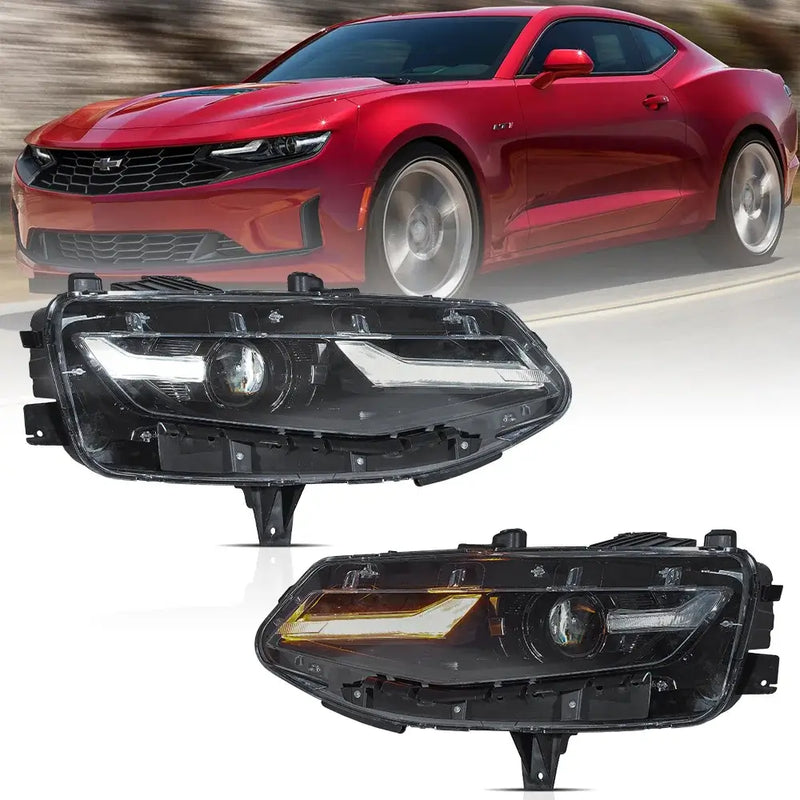 2019-2024 Chevrolet Camaro LS LT RGBW Flow Series LED DRL Prebuilt Headlights - AutoLEDTech.com