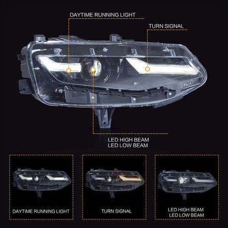 2019-2024 Chevrolet Camaro LS LT RGBW Flow Series LED DRL Prebuilt Headlights - AutoLEDTech.com
