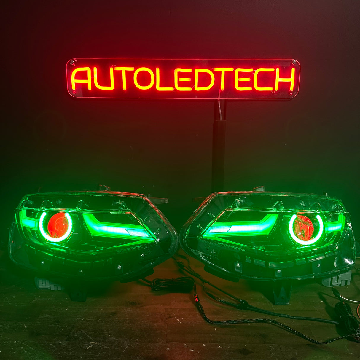 2019-2024 Chevrolet Camaro LS LT RGBW Flow Series LED DRL Prebuilt Headlights - AutoLEDTech.com