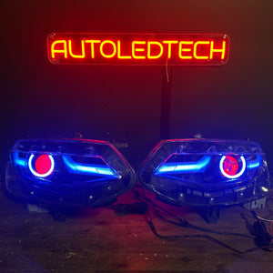 2019-2024 Chevrolet Camaro LS LT RGBW Flow Series LED DRL Prebuilt Headlights - AutoLEDTech.com