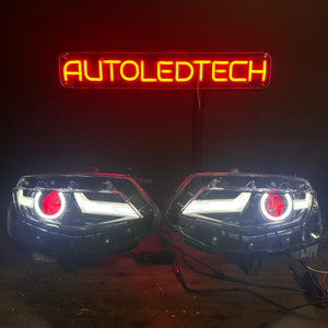 2019-2024 Chevrolet Camaro LS LT RGBW Flow Series LED DRL Prebuilt Headlights - AutoLEDTech.com