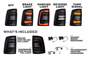 2019-2024 Ram HD 2500 Red Smoked XB LED Tail Lights - AutoLEDTech.com