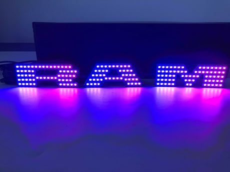 2019-2024 RAM RGBW Flow series LED Illuminated Badge Emblem Logo - AutoLEDTech.com