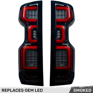 2019-2025 Chevy Silverado Smoked Scanning LED Tail Lights - AutoLEDTech.com
