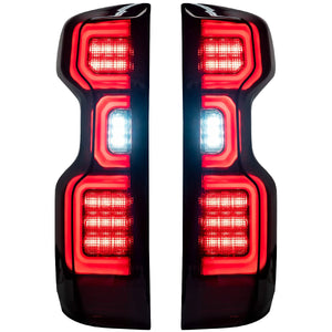 2019-2025 Chevy Silverado Smoked Scanning LED Tail Lights - AutoLEDTech.com