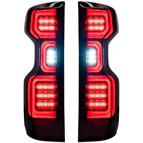 2019-2025 Chevy Silverado Smoked Scanning LED Tail Lights - AutoLEDTech.com