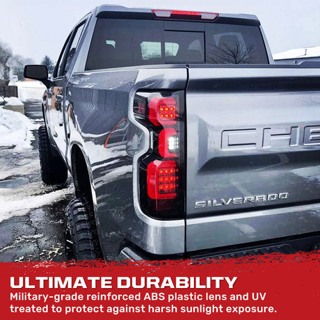 2019-2025 Chevy Silverado Smoked Scanning LED Tail Lights - AutoLEDTech.com