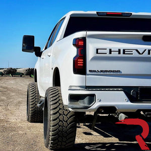2019-2025 Chevy Silverado Smoked Scanning LED Tail Lights - AutoLEDTech.com