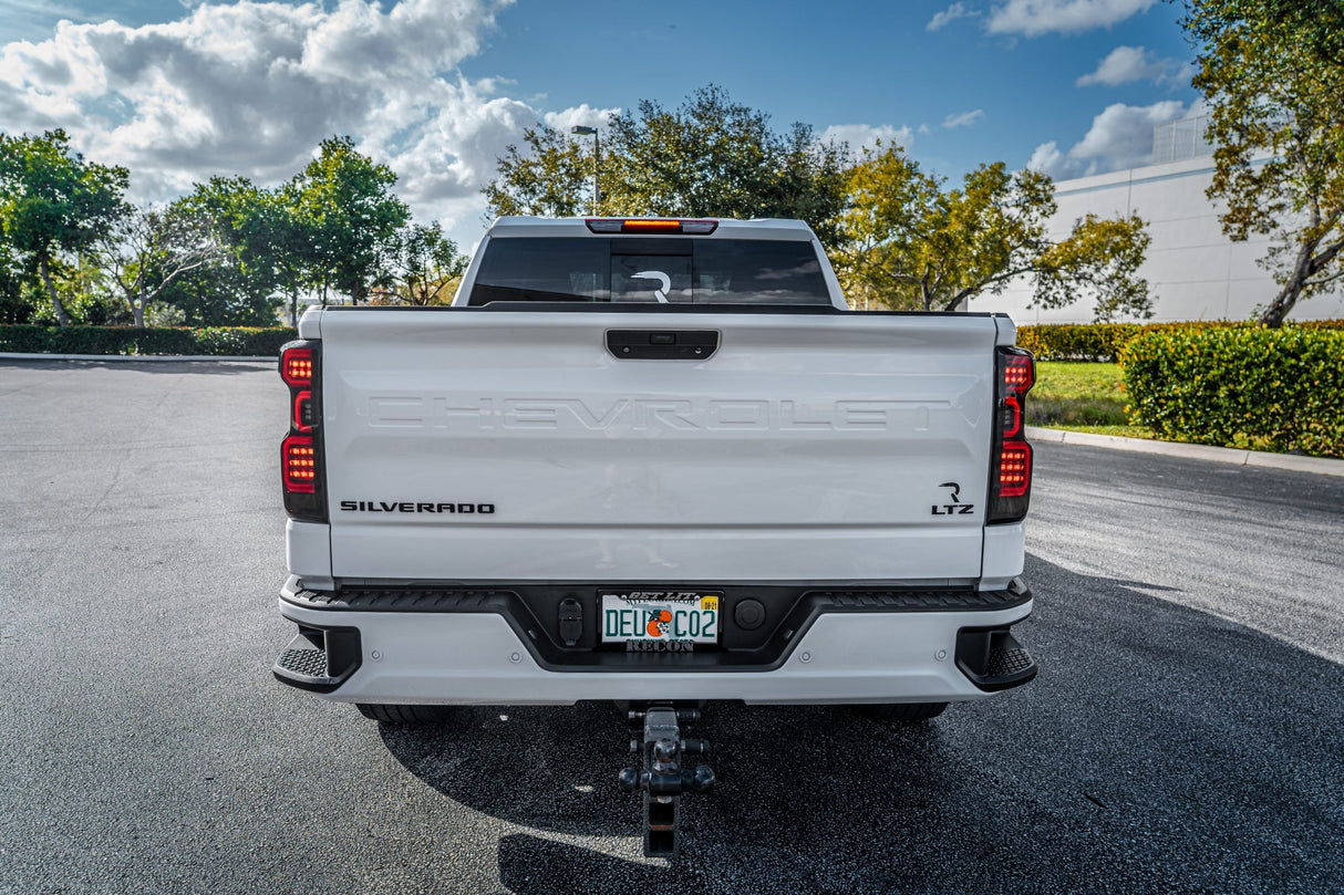 2019-2025 Chevy Silverado Smoked Scanning LED Tail Lights - AutoLEDTech.com