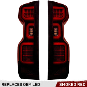 2019-2025 Chevy Silverado Smoked Scanning LED Tail Lights - AutoLEDTech.com