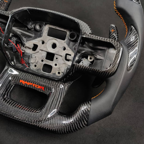2023-2026+ Ford Super Duty F250 Custom Carbon Fiber Steering Wheel - AutoLEDTech.com