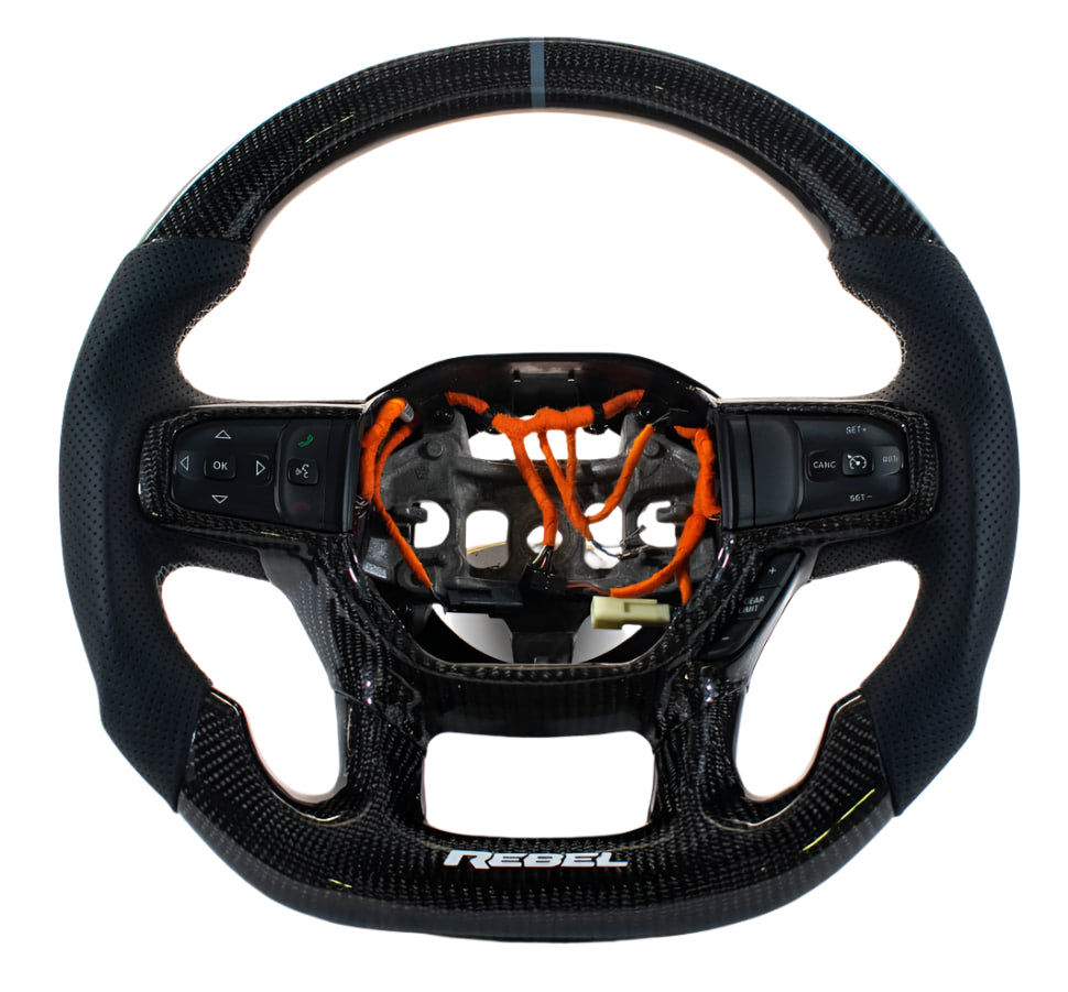 2019-2025+ Ram 1500 2500 HD Custom Carbon Fiber Steering Wheel - AutoLEDTech.com