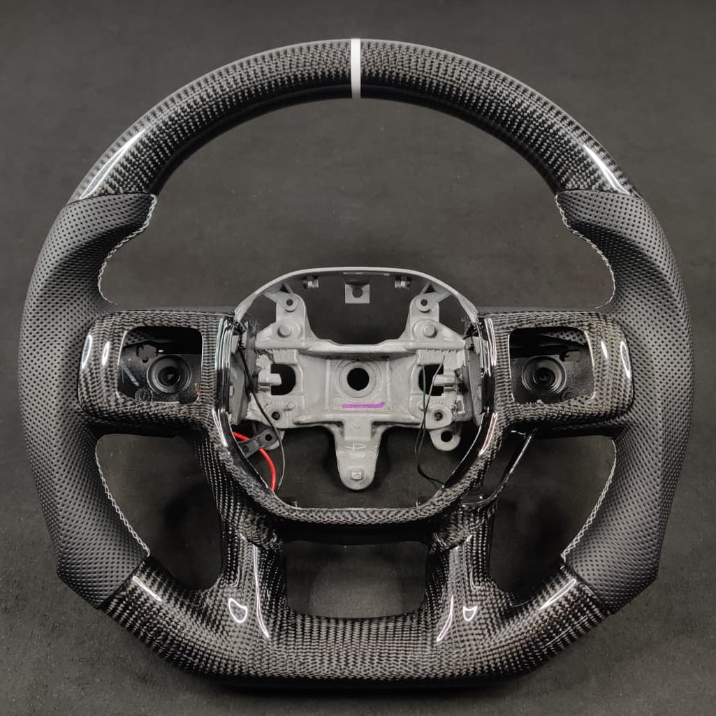 2019-2025+ Ram 1500 2500 HD Custom Carbon Fiber Steering Wheel - AutoLEDTech.com