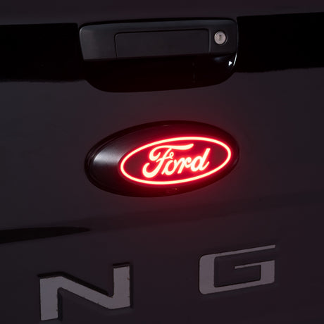 2019-2026+ Ford Ranger Illuminated Red LED Rear Tailgate Emblem Logo - AutoLEDTech.com