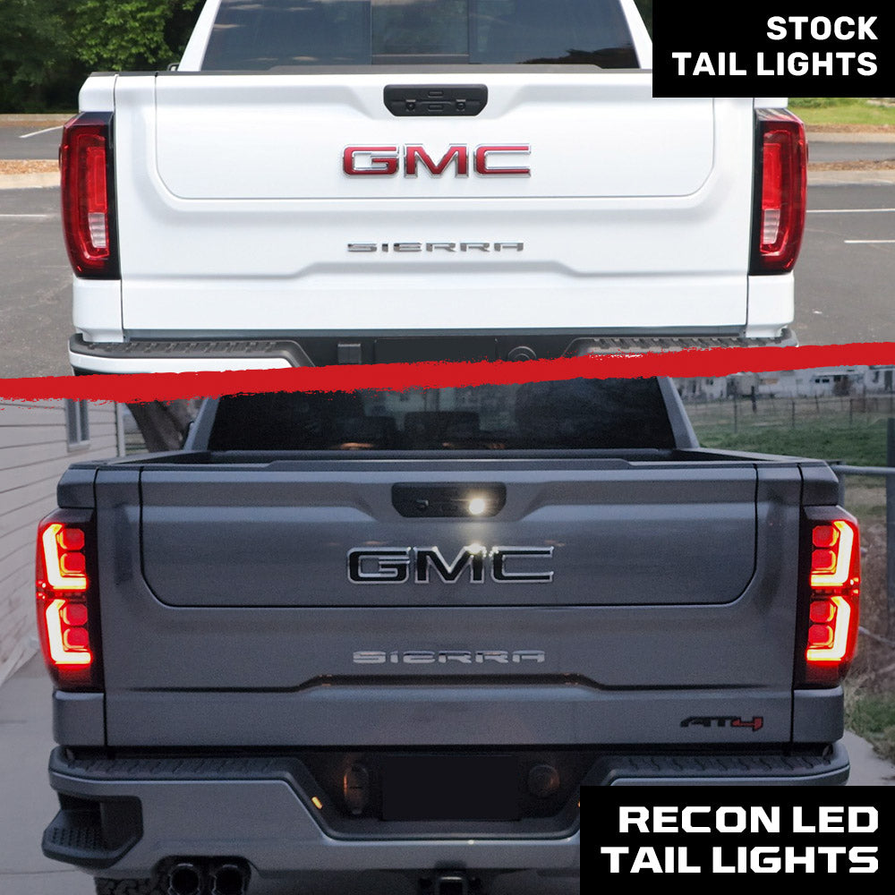 2019-2026 GMC Sierra Smoked Scanning LED Tail Lights - AutoLEDTech.com