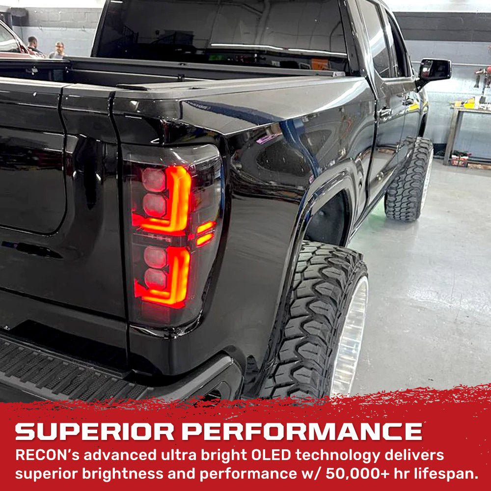 2019-2026 GMC Sierra Smoked Scanning LED Tail Lights - AutoLEDTech.com