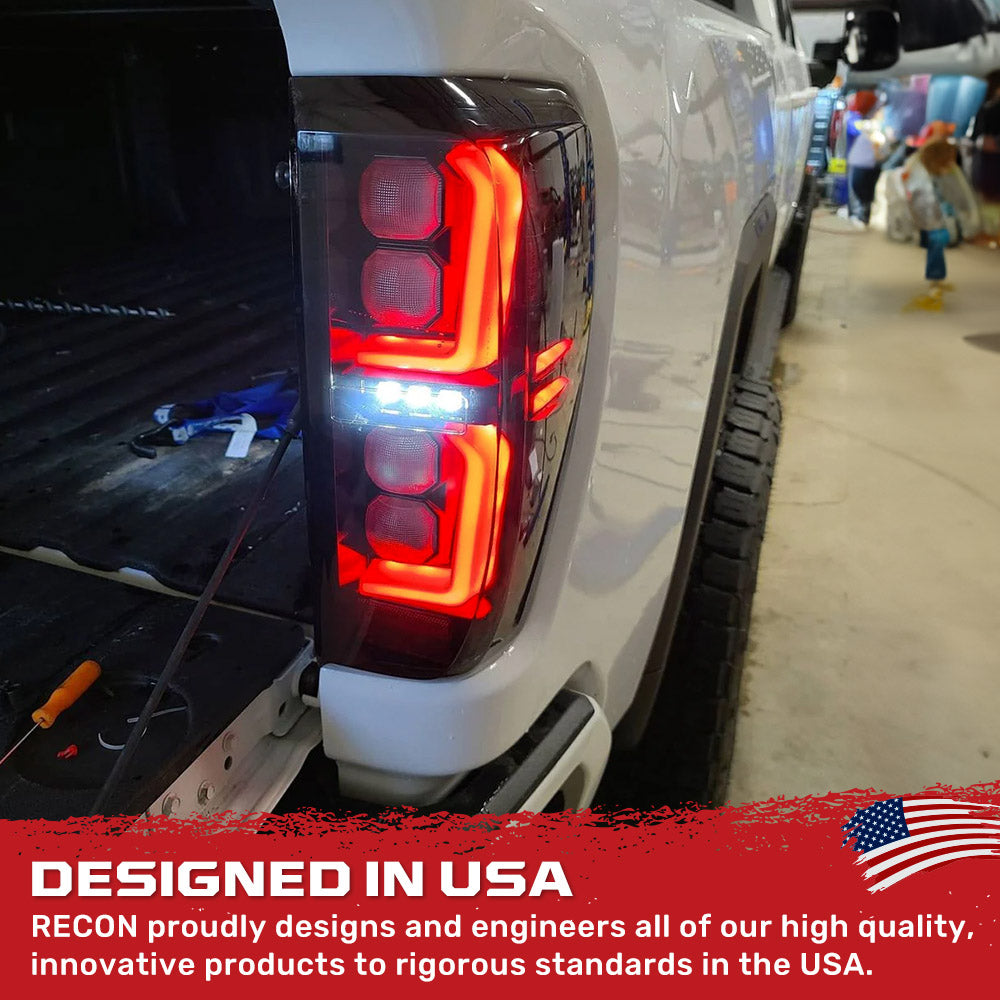 2019-2026 GMC Sierra Smoked Scanning LED Tail Lights - AutoLEDTech.com