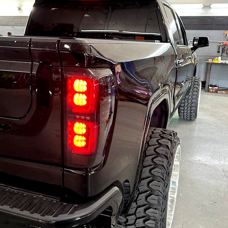 2019-2026 GMC Sierra Smoked Scanning LED Tail Lights - AutoLEDTech.com