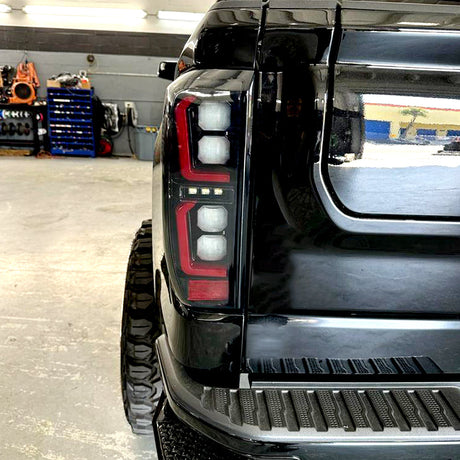 2019-2026 GMC Sierra Smoked Scanning LED Tail Lights - AutoLEDTech.com
