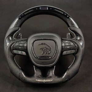 2014-2021 Jeep Trackhawk SRT Custom Carbon Fiber Steering Wheel w/ LED RPM Display - AutoLEDTech.com