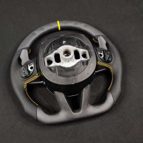 2014-2021 Jeep Trackhawk SRT Custom Carbon Fiber Steering Wheel w/ LED RPM Display - AutoLEDTech.com