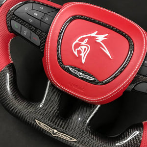 2014-2021 Jeep Trackhawk SRT Custom Carbon Fiber Steering Wheel w/ LED RPM Display - AutoLEDTech.com