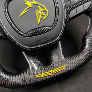 2014-2021 Jeep Trackhawk SRT Custom Carbon Fiber Steering Wheel w/ LED RPM Display - AutoLEDTech.com