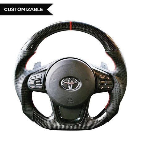 2019-2026+ Toyota Supra Custom Carbon Fiber Steering Wheel - AutoLEDTech.com