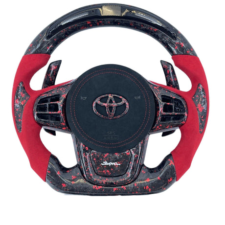2019-2026+ Toyota Supra Custom Carbon Fiber Steering Wheel - AutoLEDTech.com