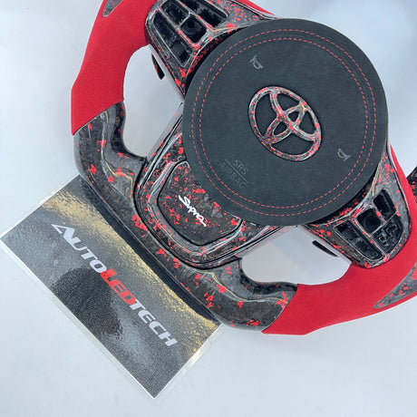 2019-2026+ Toyota Supra Custom Carbon Fiber Steering Wheel - AutoLEDTech.com