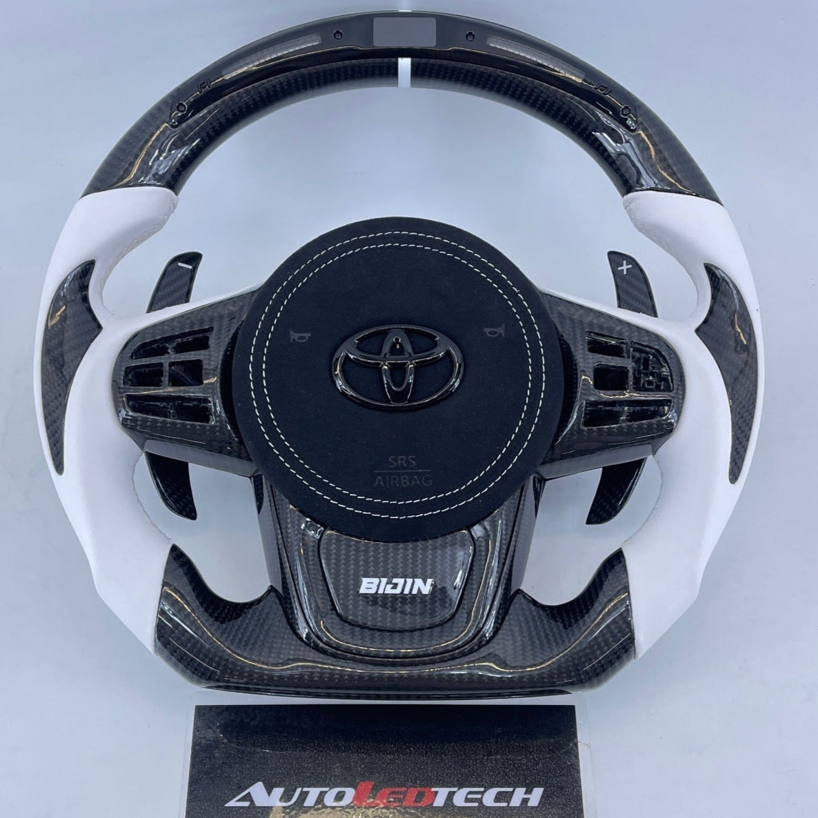 2019-2026+ Toyota Supra Custom Carbon Fiber Steering Wheel - AutoLEDTech.com