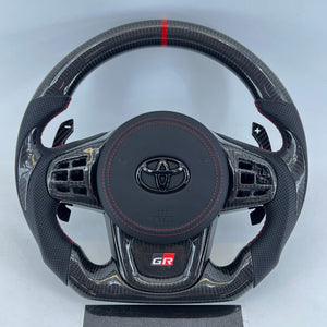 2019-2026+ Toyota Supra Custom Carbon Fiber Steering Wheel - AutoLEDTech.com