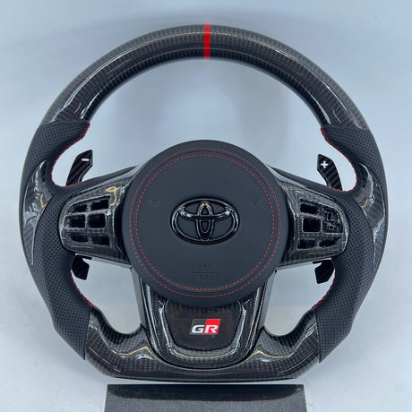 2019-2026+ Toyota Supra Custom Carbon Fiber Steering Wheel - AutoLEDTech.com