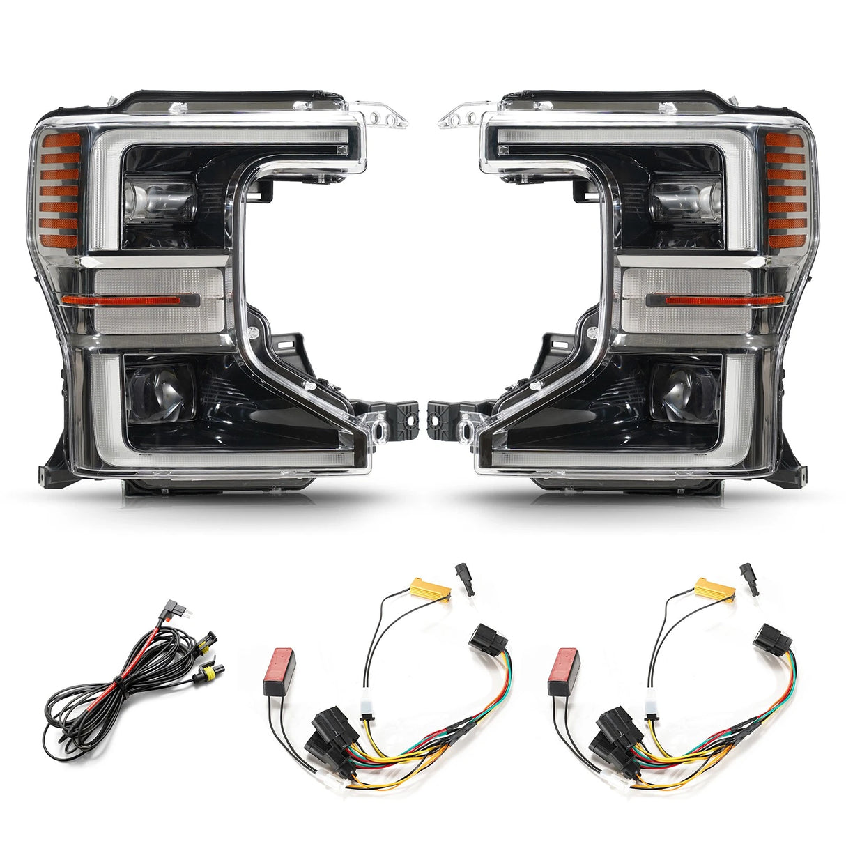 2020-2022 Ford F250 Super Duty Halogen to LED Headlights + Conversion Harness Kit - AutoLEDTech.com